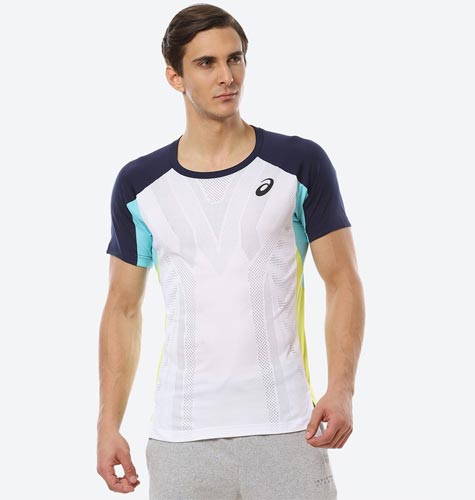 Match Men White & Blue Colourblocked Actibreeze SS T-shirt